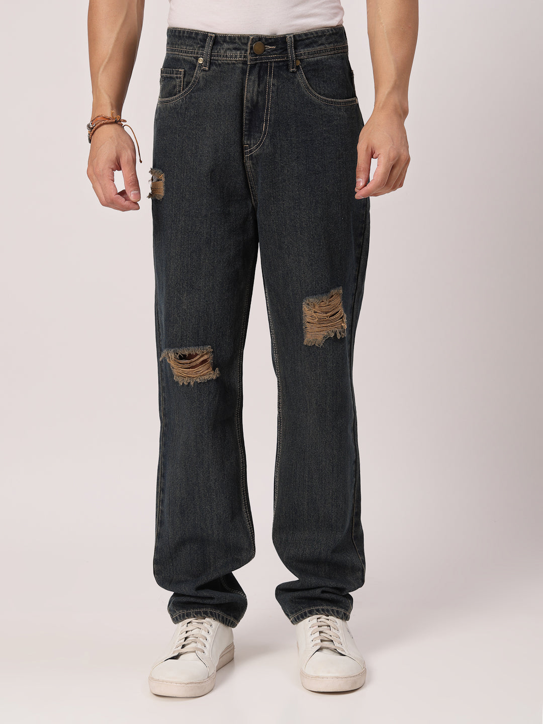 Style Quotient Men Blue Relaxed Fit High Rise Cotton Jeans-Mens Jeans-StyleQuotient