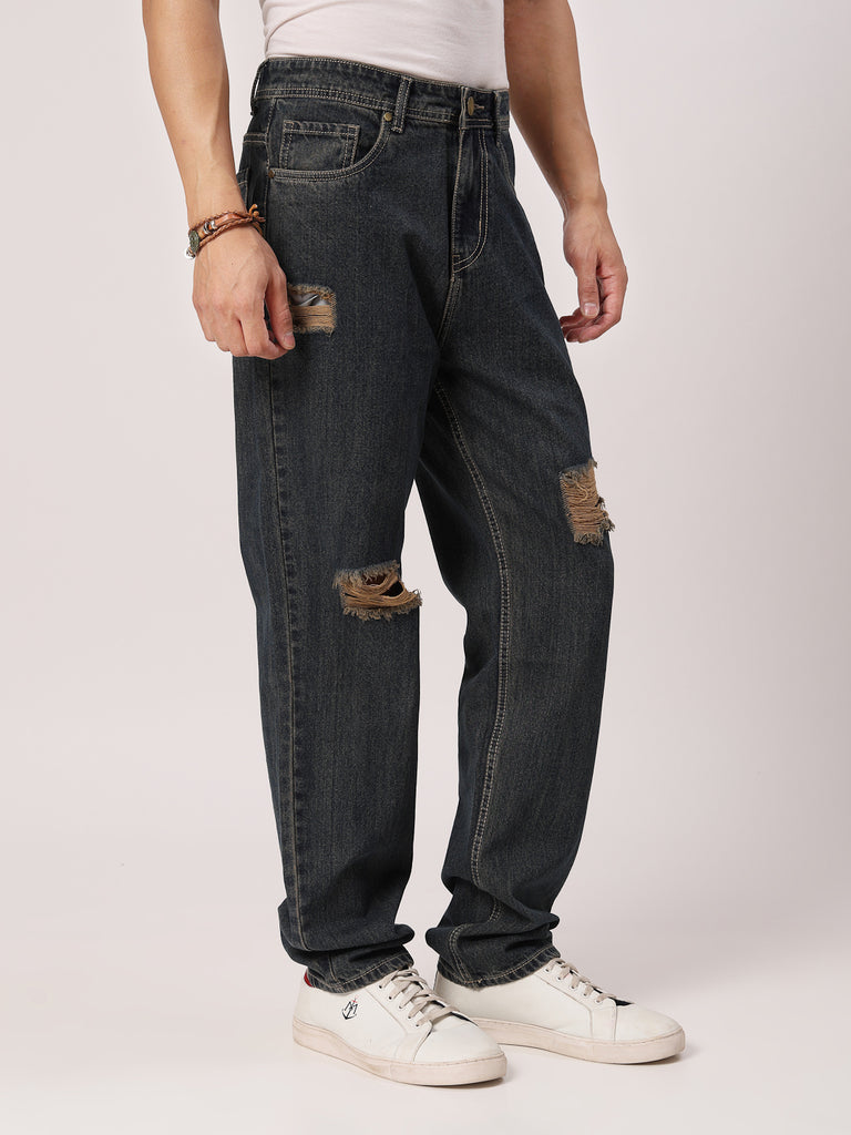 Style Quotient Men Blue Relaxed Fit High Rise Cotton Jeans-Mens Jeans-StyleQuotient