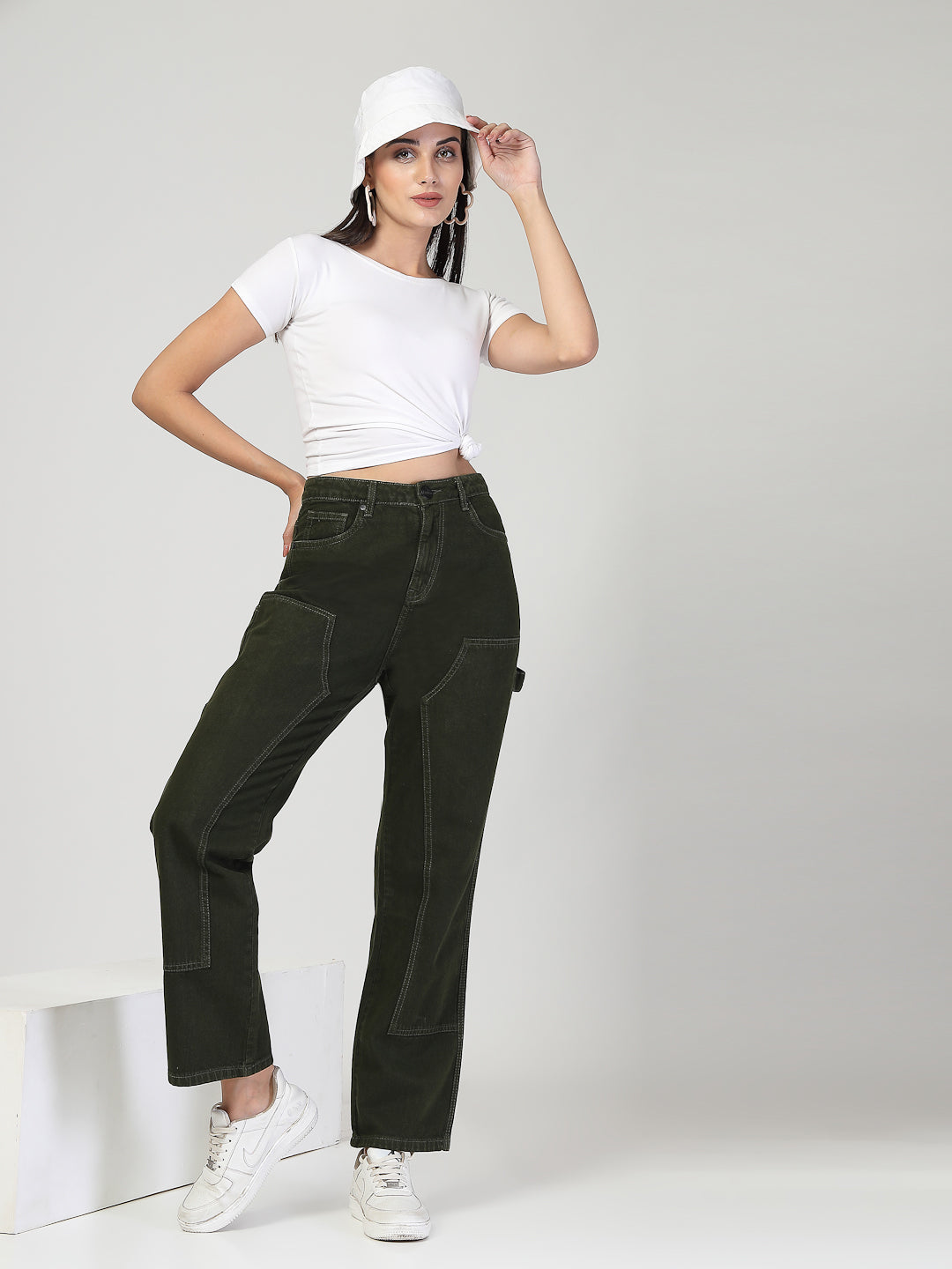 Style Quotient Women Relaxed Fit High Rise Carpenter Jeans-Jeans-StyleQuotient