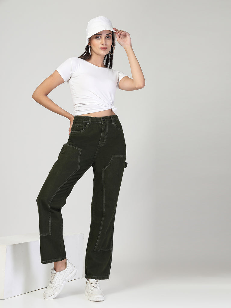 Style Quotient Women Relaxed Fit High Rise Carpenter Jeans-Jeans-StyleQuotient