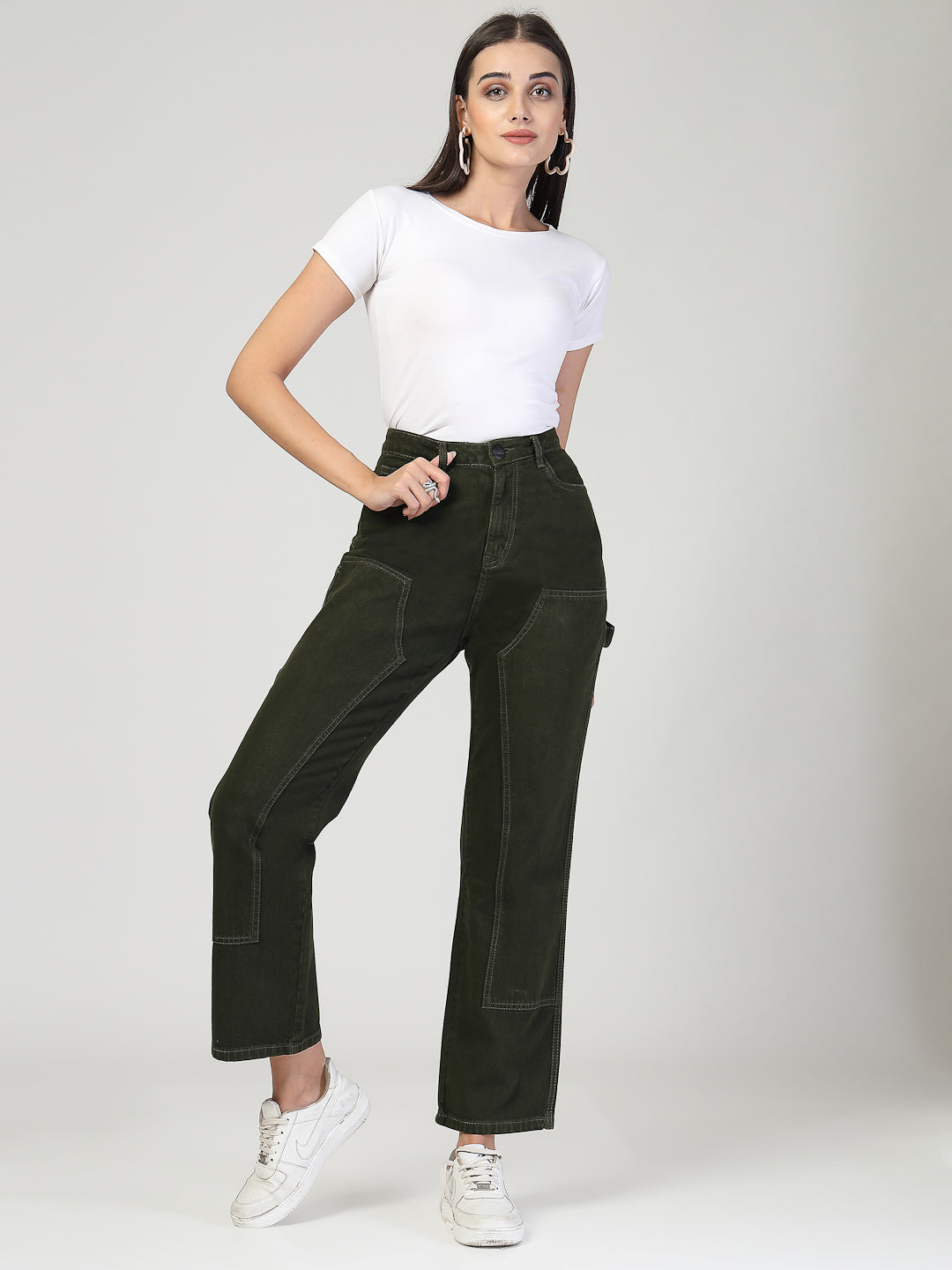 Style Quotient Women Relaxed Fit High Rise Carpenter Jeans-Jeans-StyleQuotient