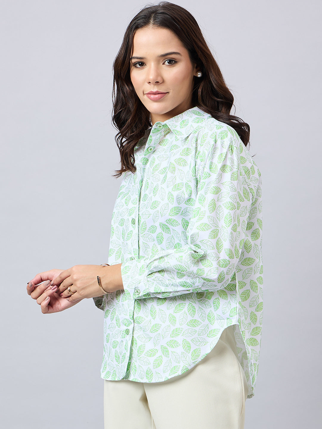 Style Quotient Women Printed Oversize Shirt with Full sleeves-Shirts-StyleQuotient