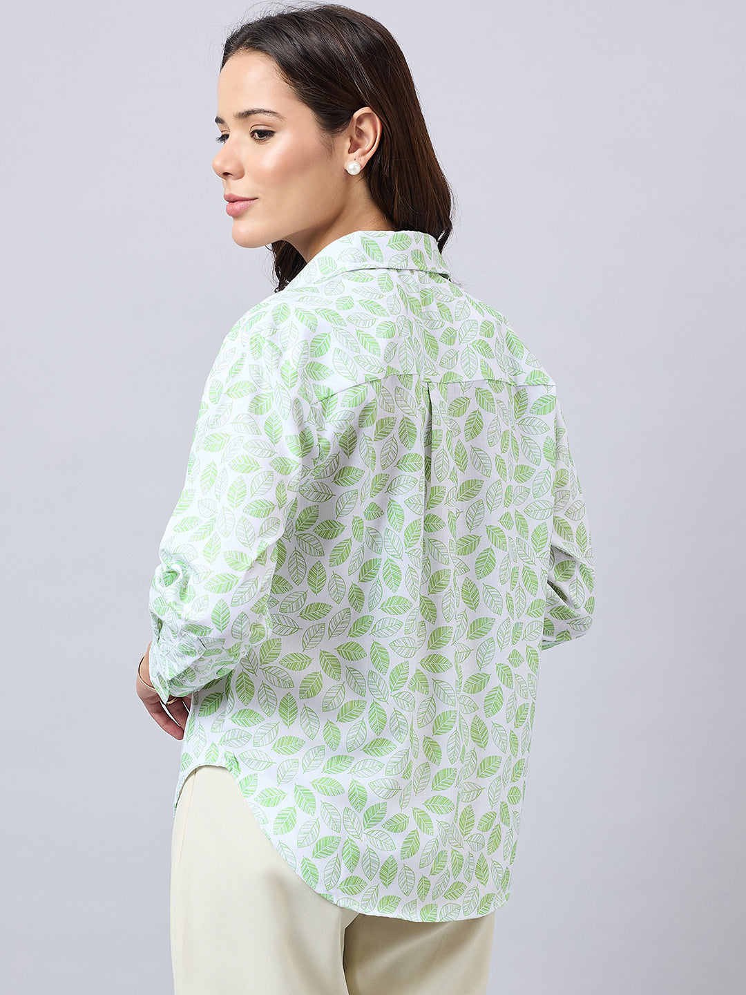 Style Quotient Women Printed Oversize Shirt with Full sleeves-Shirts-StyleQuotient