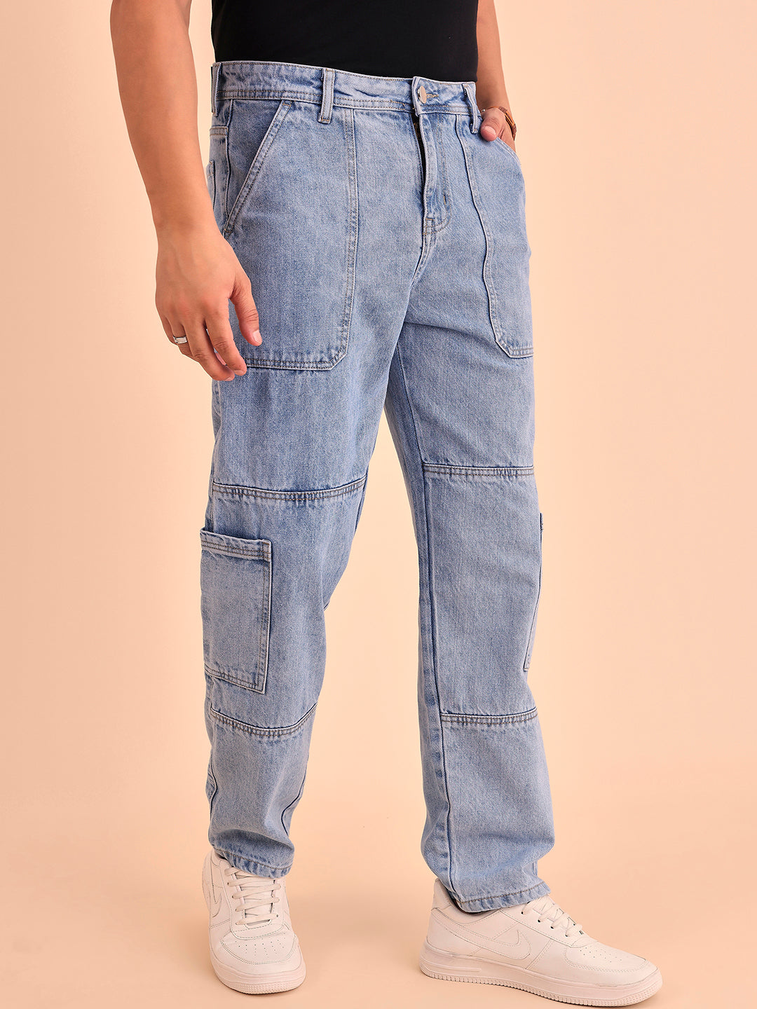 Style Quotient Men Relaxed Loose Fit Cargos-Mens Jeans-StyleQuotient