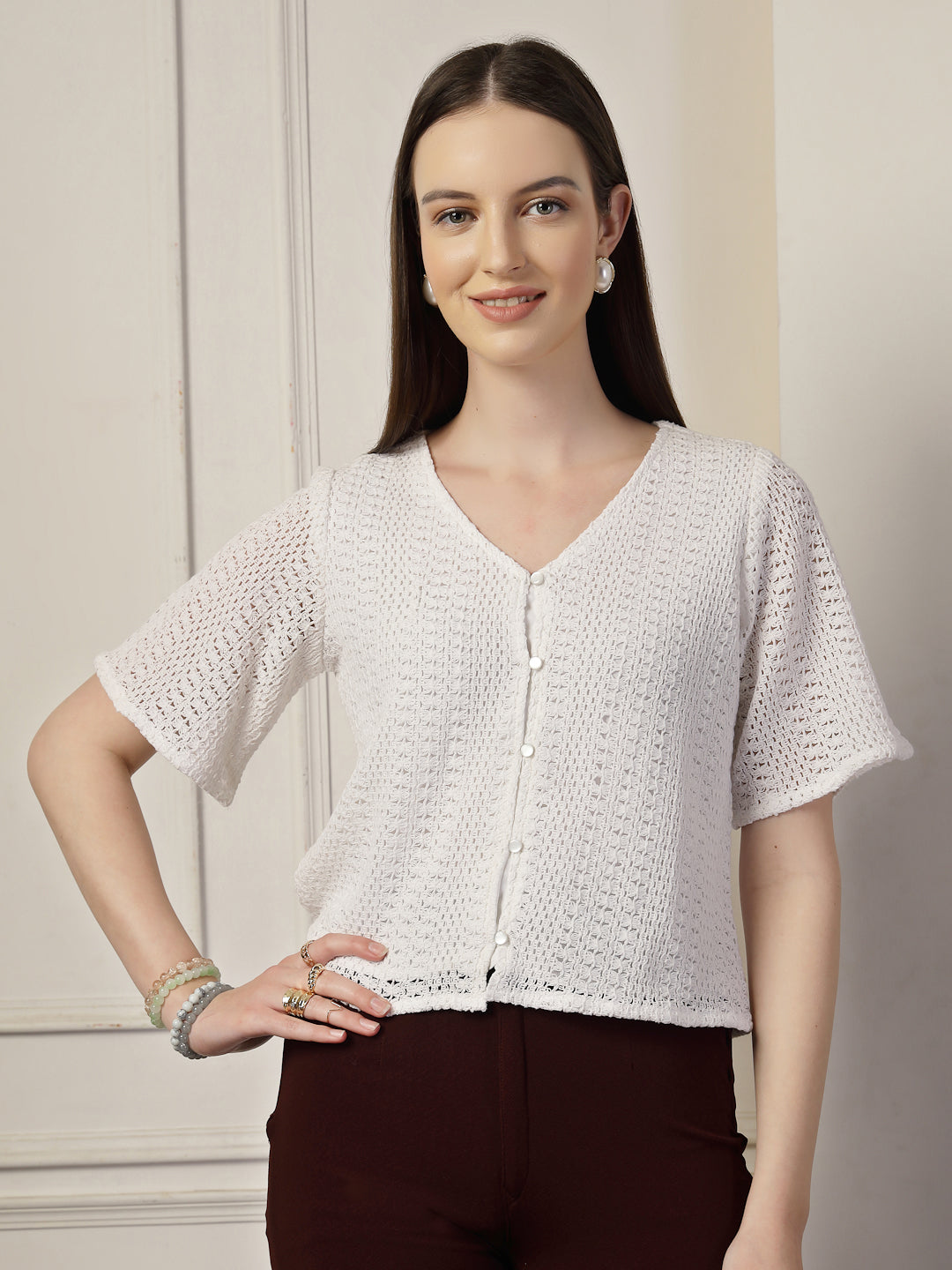 Style Quotien Women White Lace Top-Tops-StyleQuotient