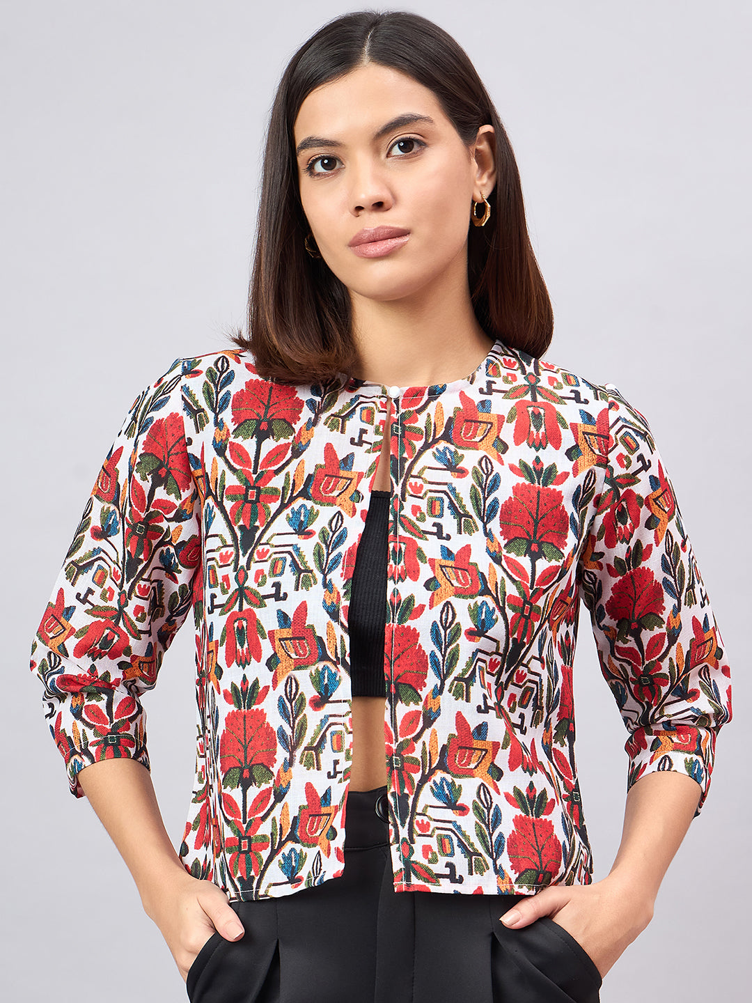 Style Quotient Women Ethnic Printed Shrug-Shrug-StyleQuotient