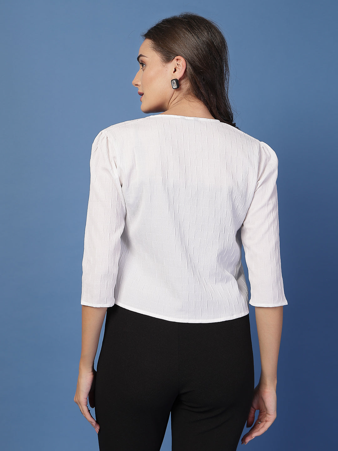 Style Quotient Women White Solid Shrug-Shrug-StyleQuotient