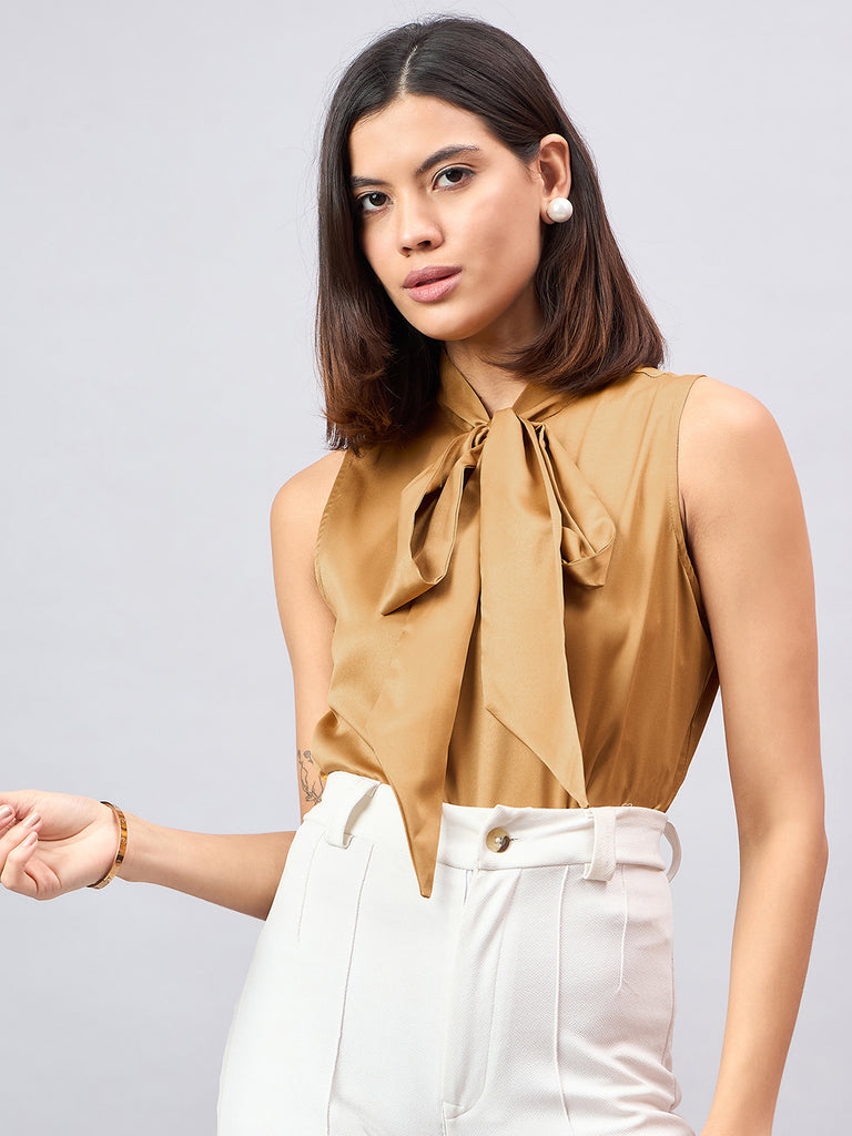 Style Quotient Women Solid Satin Sleeveless Top-Tops-StyleQuotient