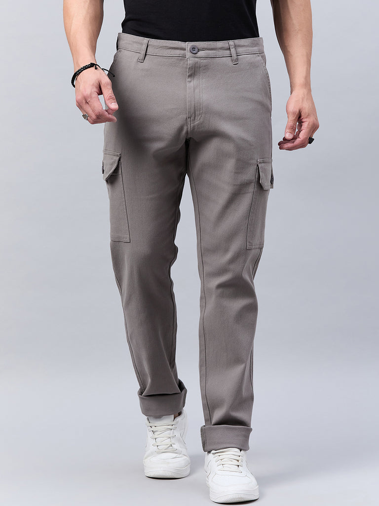 Style Quotient Men Grey Stretchable Cargo Trouser-Mens Trousers-StyleQuotient