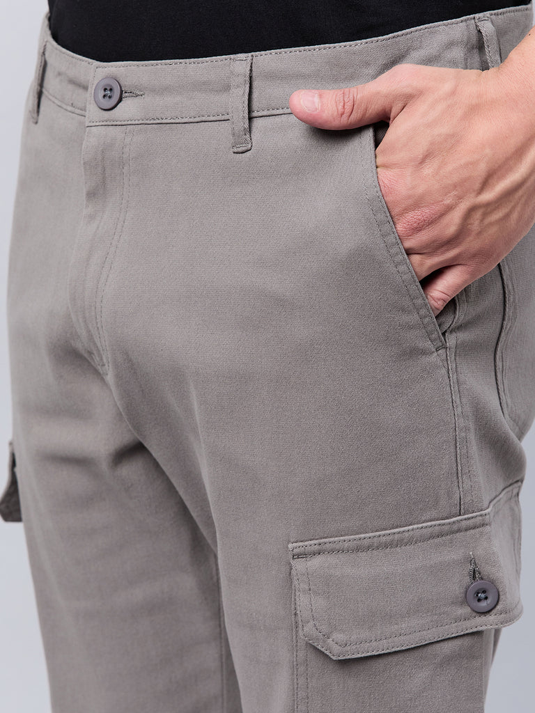 Style Quotient Men Grey Stretchable Cargo Trouser-Mens Trousers-StyleQuotient