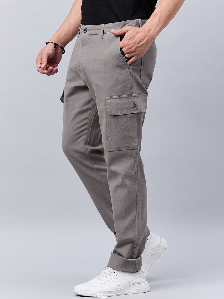 Style Quotient Men Grey Stretchable Cargo Trouser-Mens Trousers-StyleQuotient