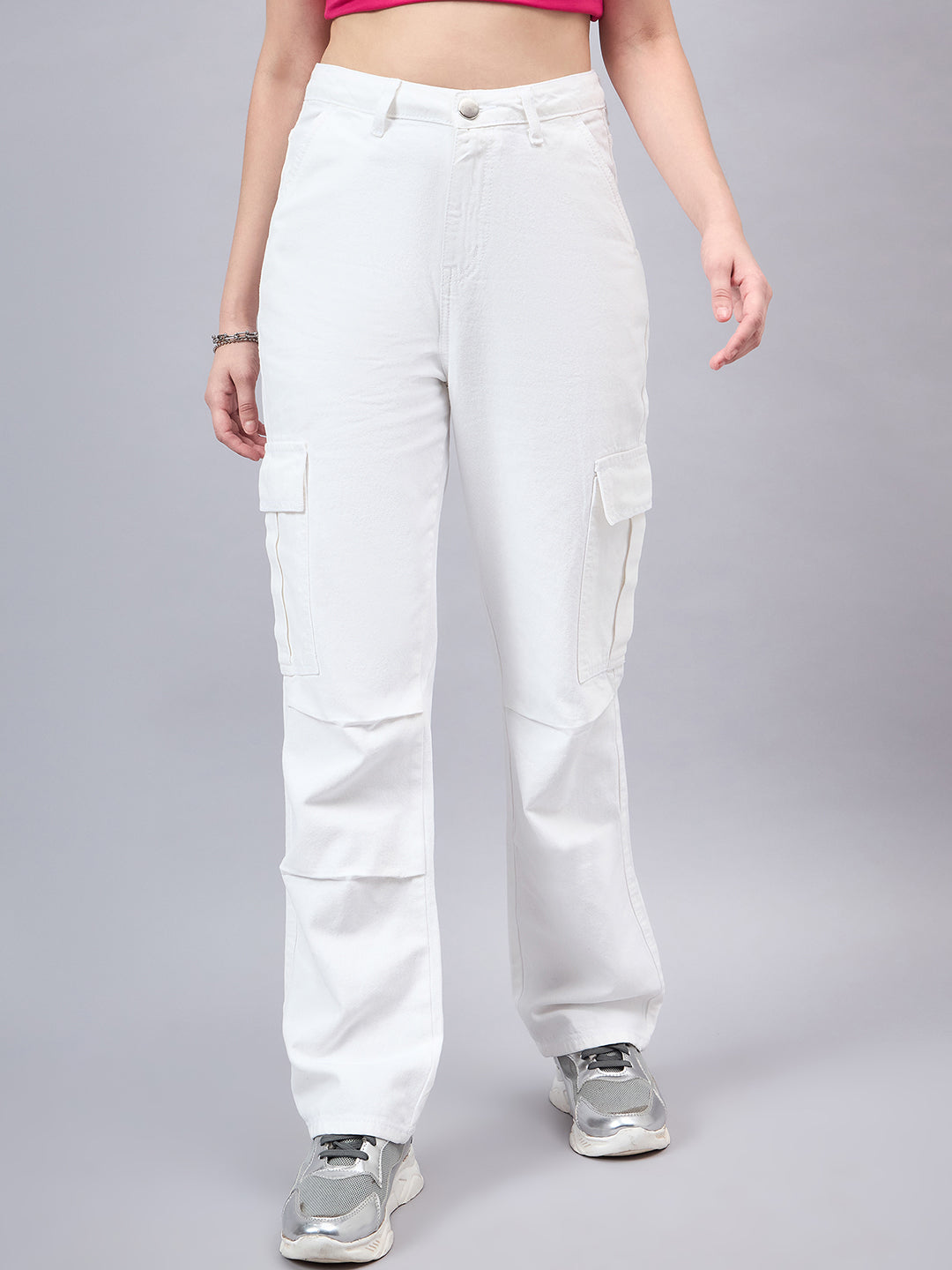 Style Quotient Women Relaxed Fit High Rise Cargos-Jeans-StyleQuotient