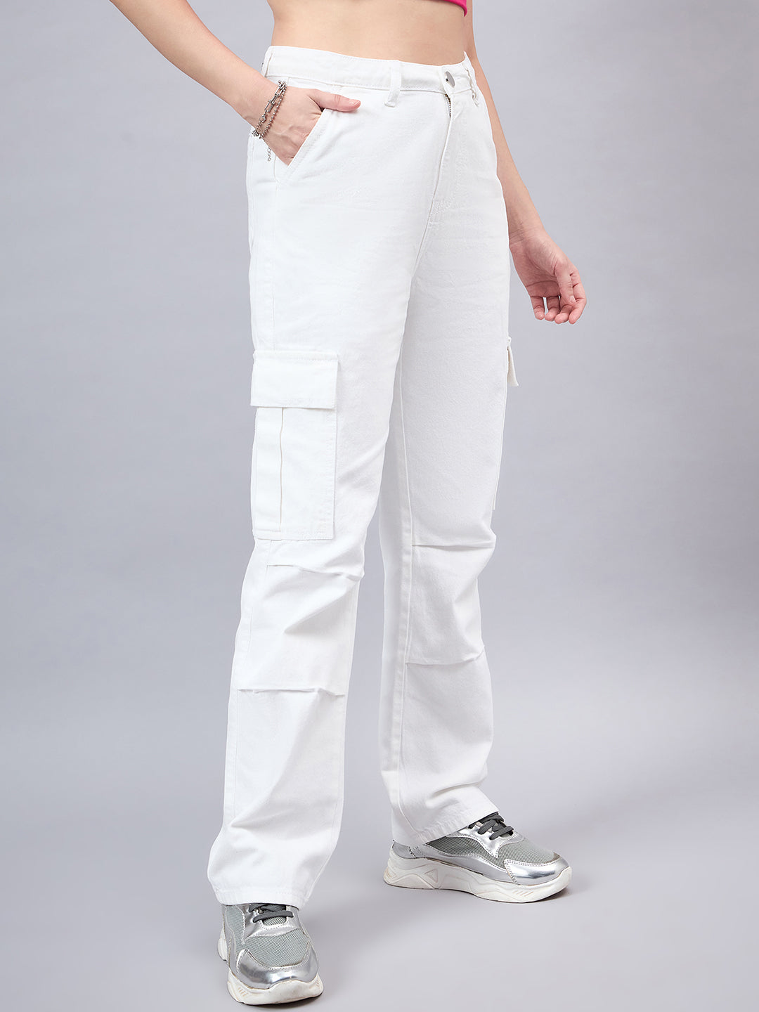 Style Quotient Women Relaxed Fit High Rise Cargos-Jeans-StyleQuotient