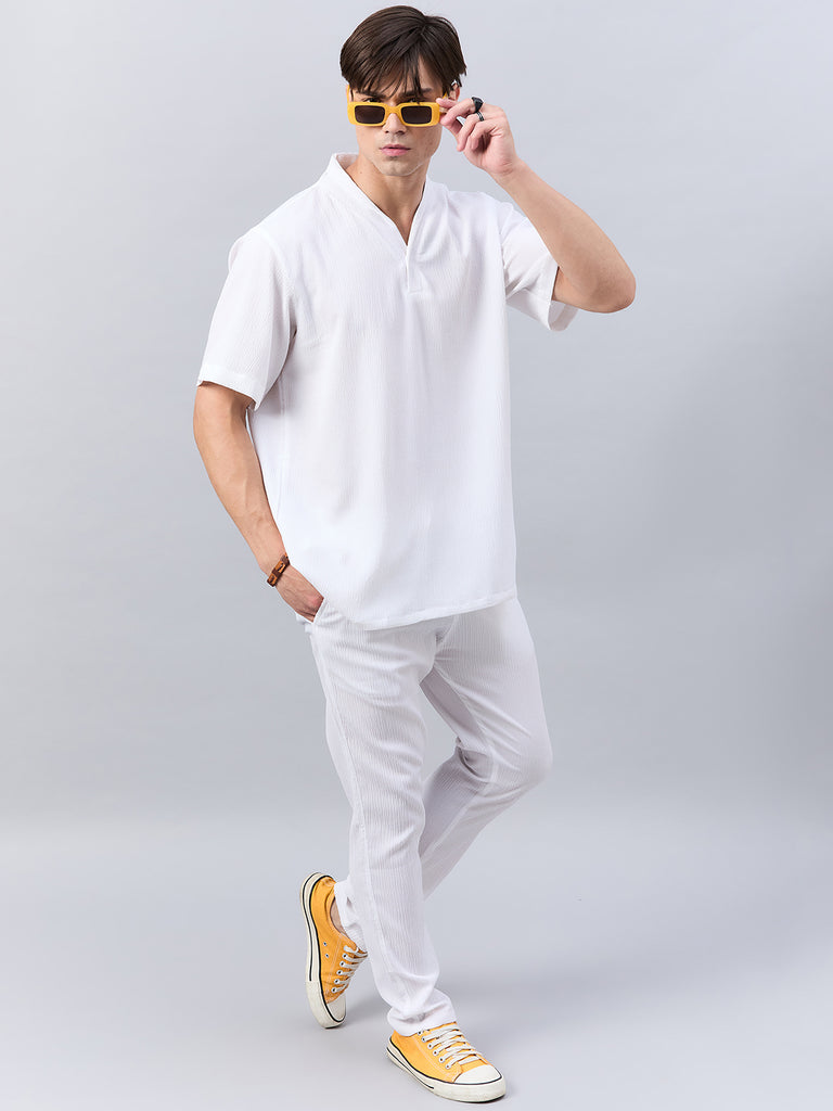 Style Quotient Men White Co-Ord Set-Co-Ords-StyleQuotient