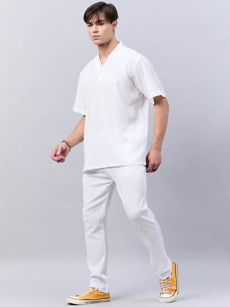 Style Quotient Men White Co-Ord Set-Co-Ords-StyleQuotient