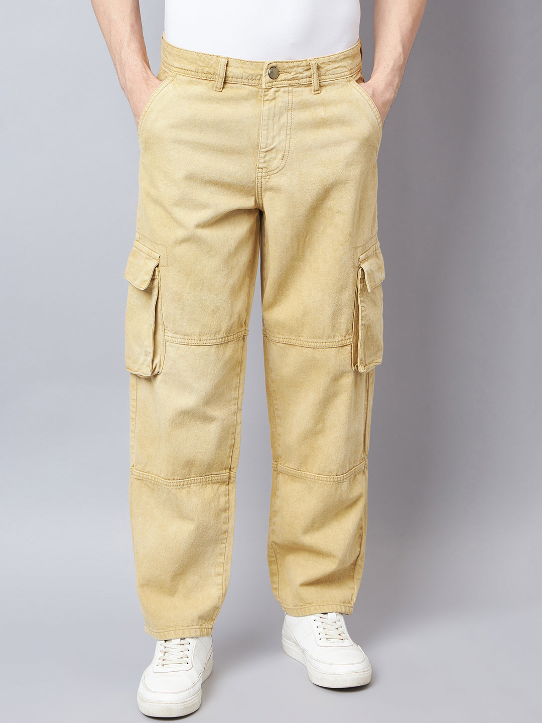 Style Quotient Men Khaki Relaxed Fit Mid Rise Cargos – StyleQuotient
