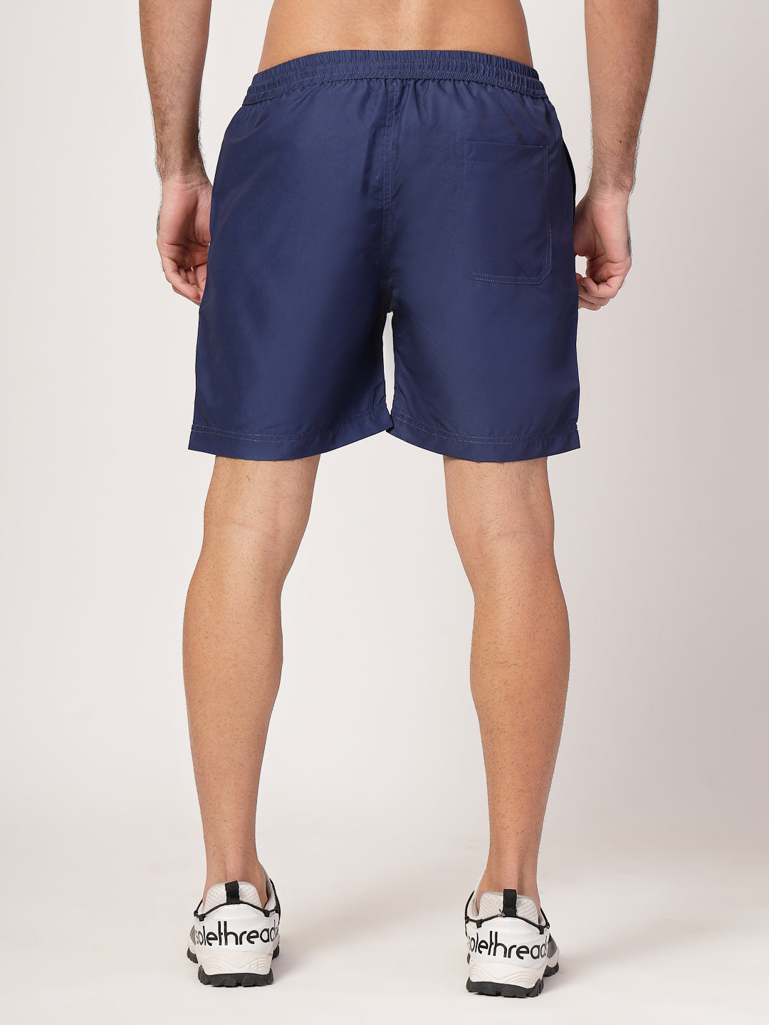 Style Quotient Men Navy Solid Polyester Regular Swim Shorts-Men's swimwear-StyleQuotient