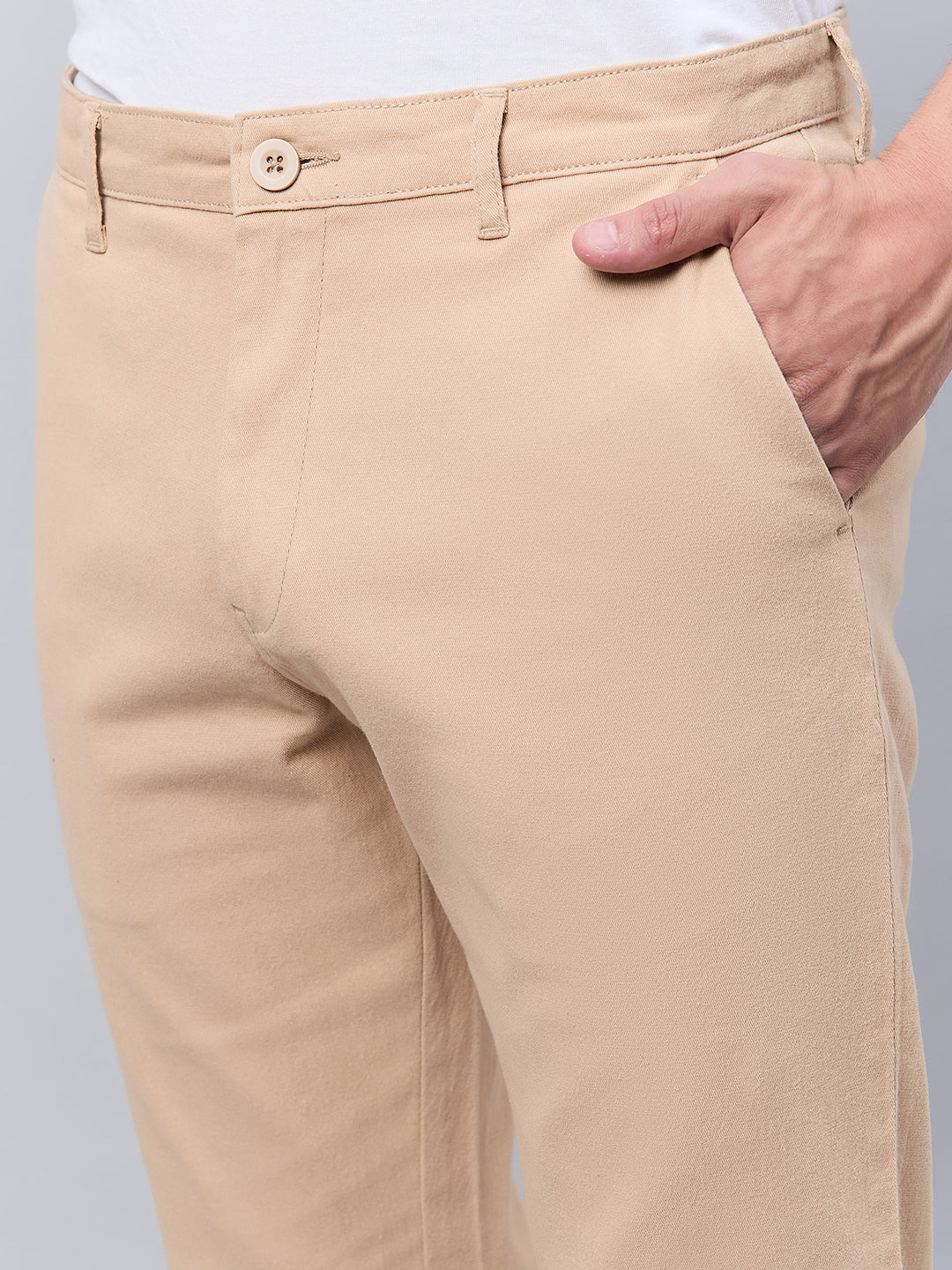 Style Quotient Men Beige Stretchable Chinos Trouser-Mens Trousers-StyleQuotient