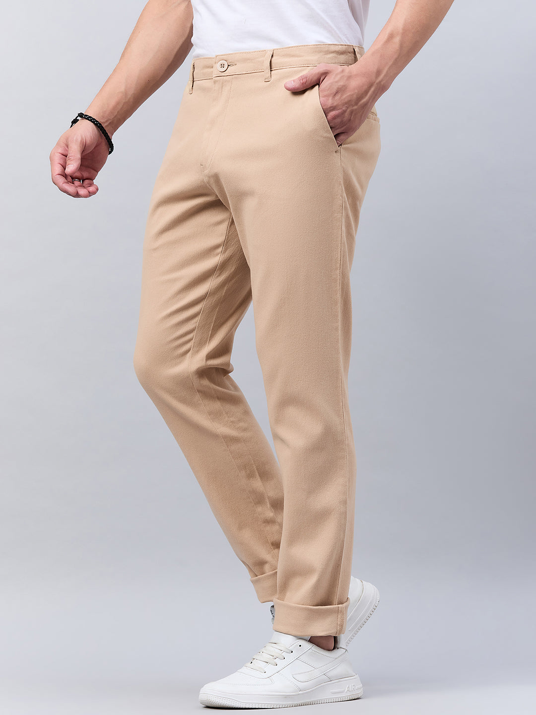 Style Quotient Men Beige Stretchable Chinos Trouser-Mens Trousers-StyleQuotient