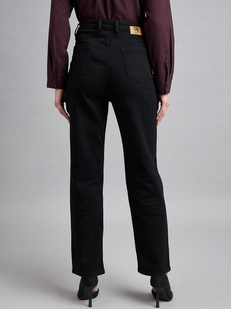 Style Quotient Women Black Straight Fit High Rise Stretchable Jeans-Jeans-StyleQuotient