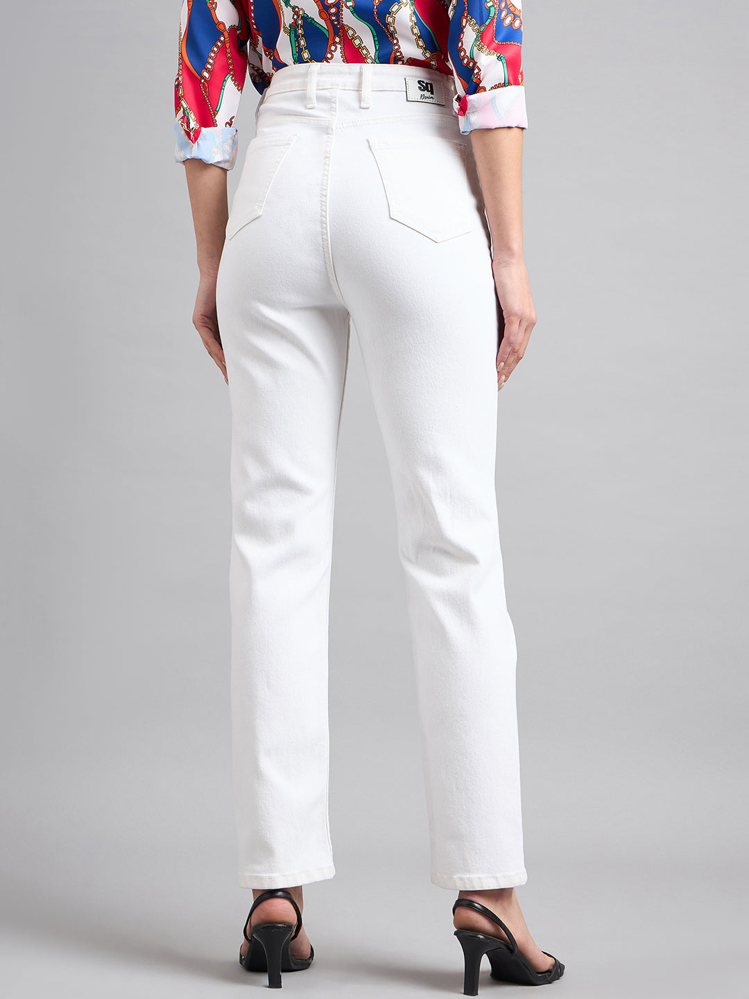 Style Quotient Women White Straight Fit High Rise Stretchable Jeans-Jeans-StyleQuotient