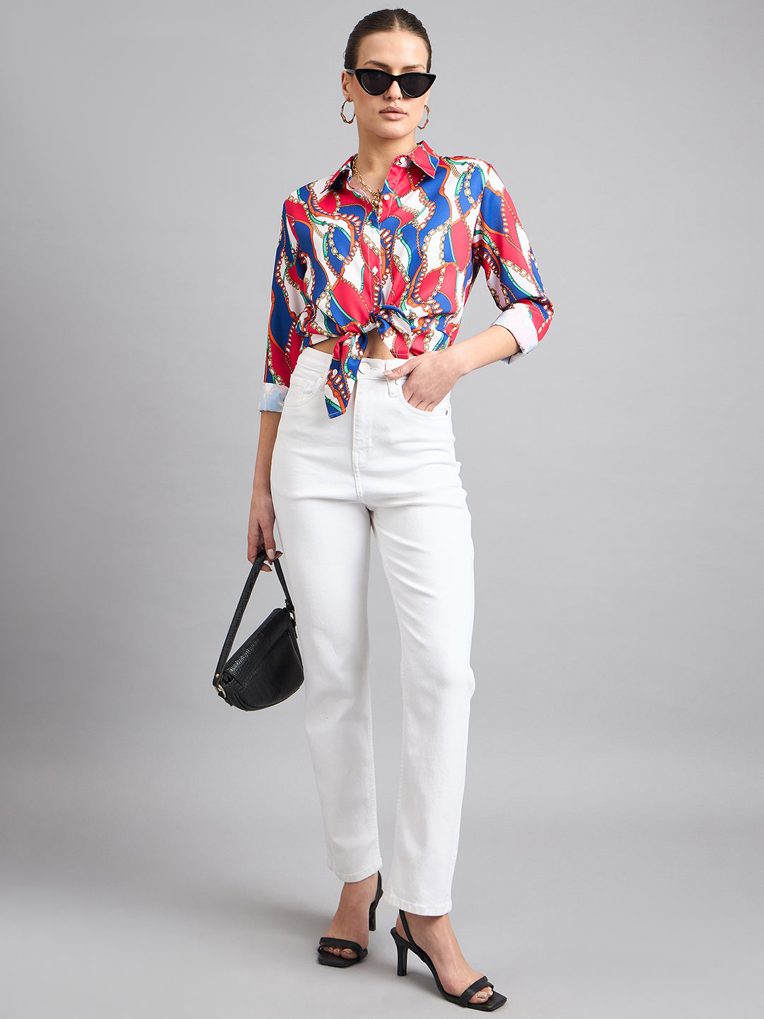 Style Quotient Women White Straight Fit High Rise Stretchable