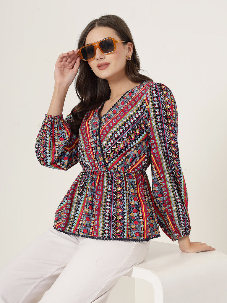 Style Quotient Women Multi Print Top-Tops-StyleQuotient