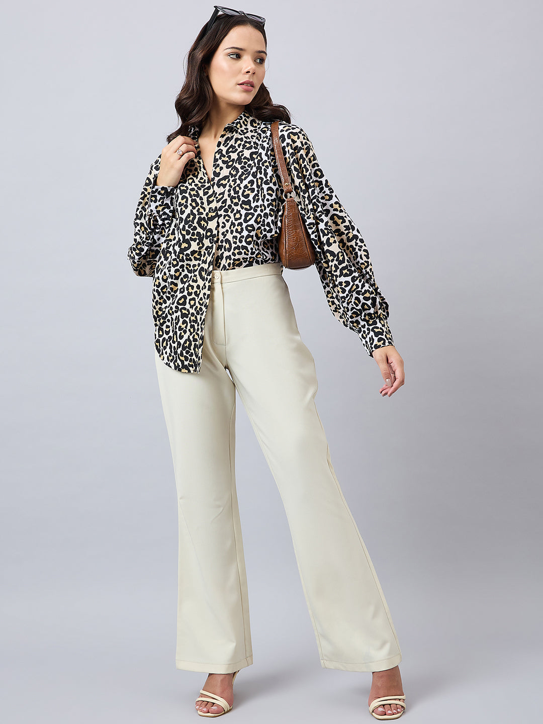 Style Quotient Women Animal Print Oversize Shirt with Full Sleeves-Shirts-StyleQuotient