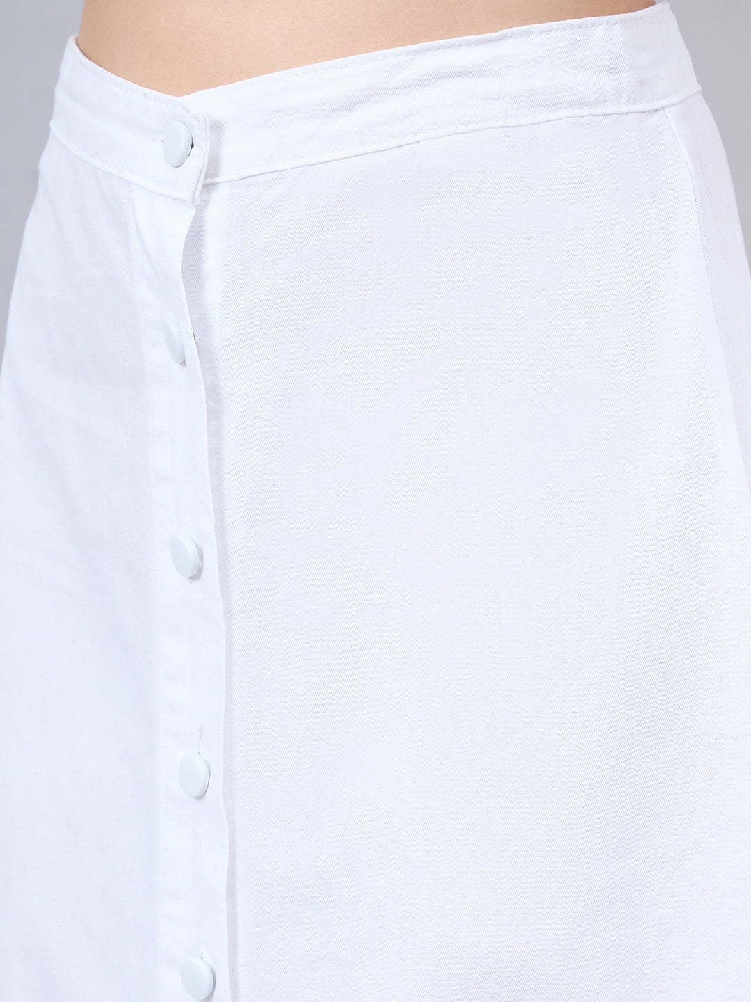 Style Quotient Women White A-Line Maxi Denim Skirt-Skirts-StyleQuotient