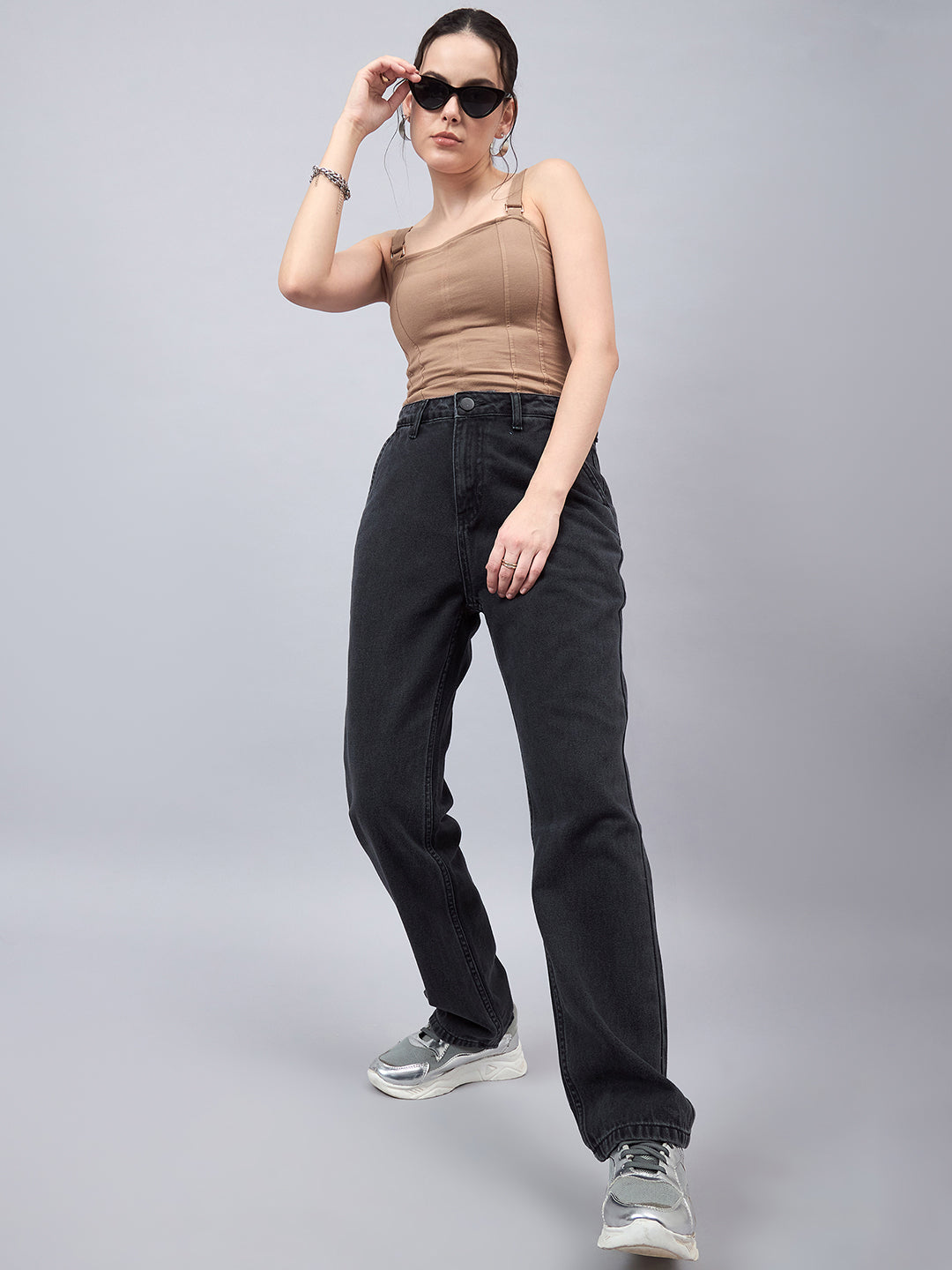 Style Quotient Women Relaxed Fit High Rise Cotton Jeans-Jeans-StyleQuotient