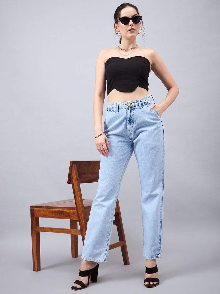 Style Quotient Women Relaxed Fit High Rise Cotton Jeans-Jeans-StyleQuotient