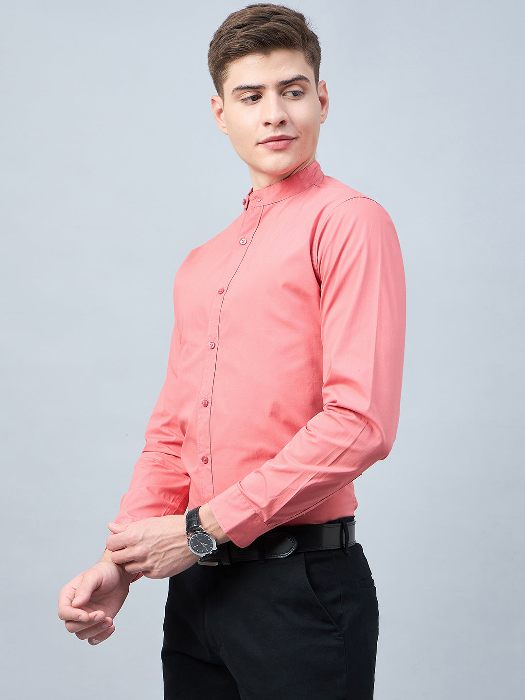 Style Quotient Men Pink Cotton Solid Formal Shirt-Mens Shirt-StyleQuotient