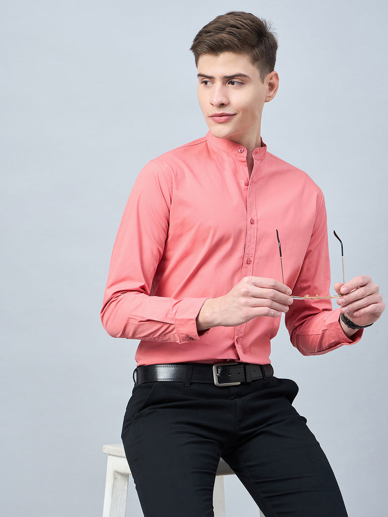 Style Quotient Men Pink Cotton Solid Formal Shirt-Mens Shirt-StyleQuotient