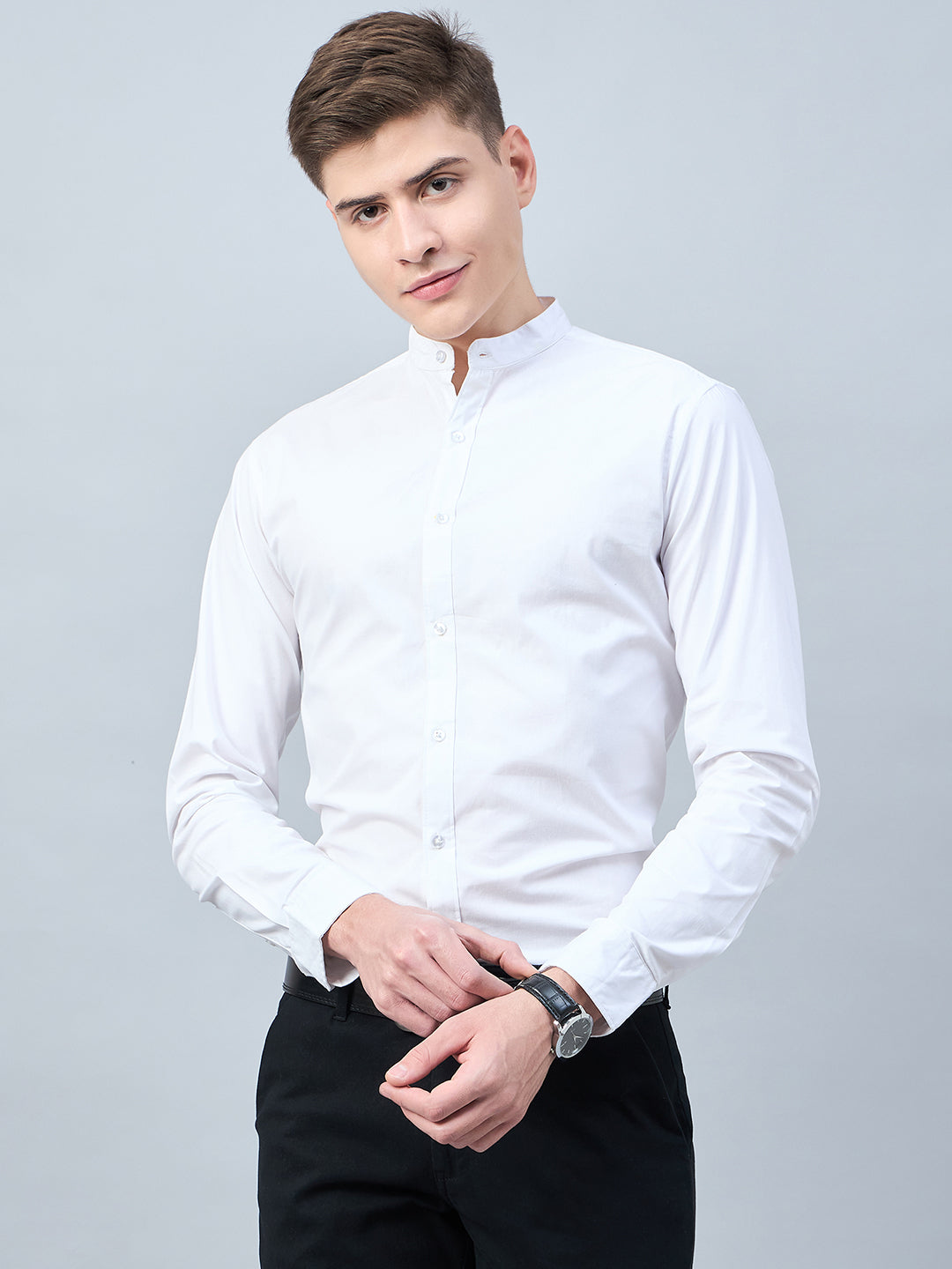 Style Quotient Men White Cotton Solid Formal Shirt-Mens Shirt-StyleQuotient