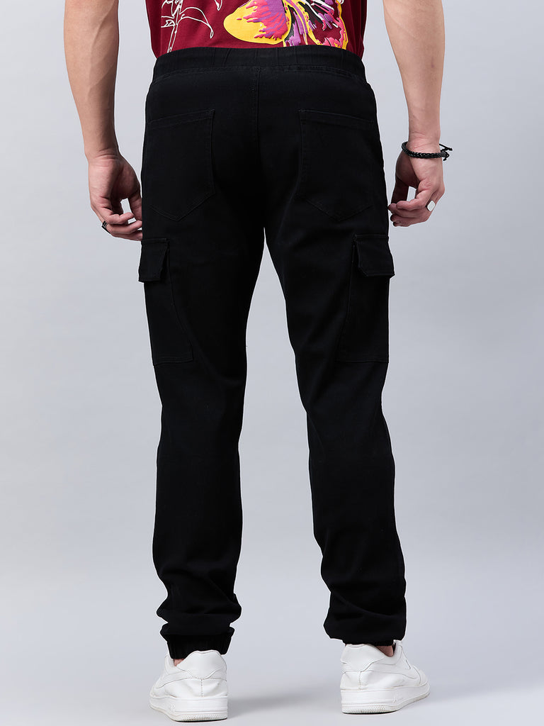 Style Quotient Men Black Stretchable Jogger Trouser-Mens Trousers-StyleQuotient