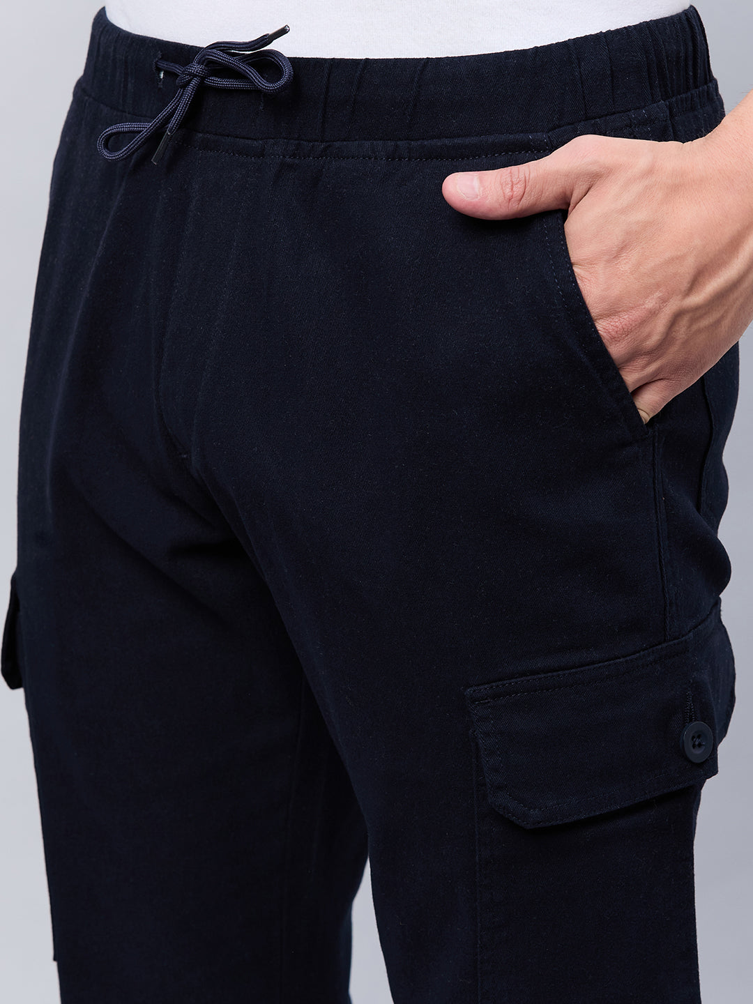 Style Quotient Men Navy Stretchable Jogger Trouser-Mens Trousers-StyleQuotient