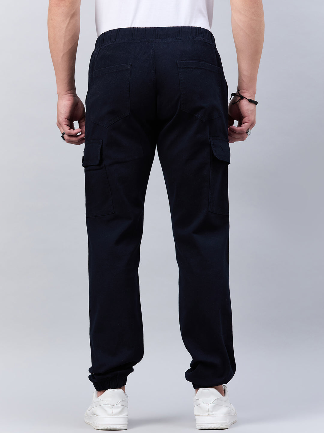 Style Quotient Men Navy Stretchable Jogger Trouser-Mens Trousers-StyleQuotient