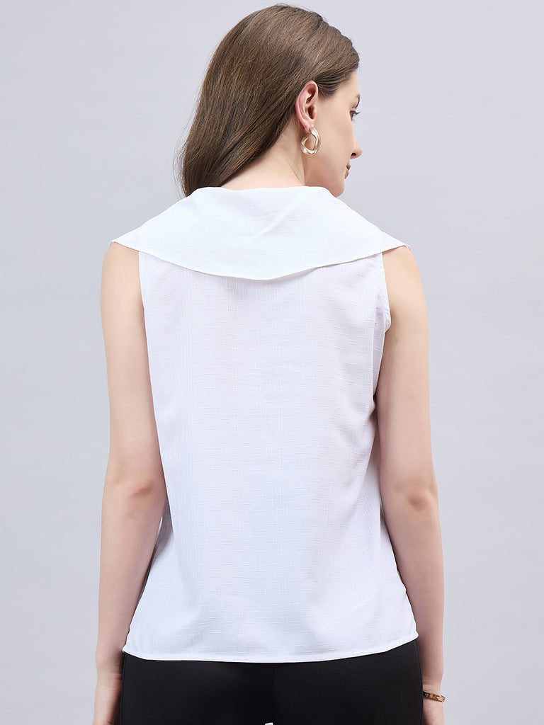 Style Quotient Women White Sleeveless Top-Tops-StyleQuotient