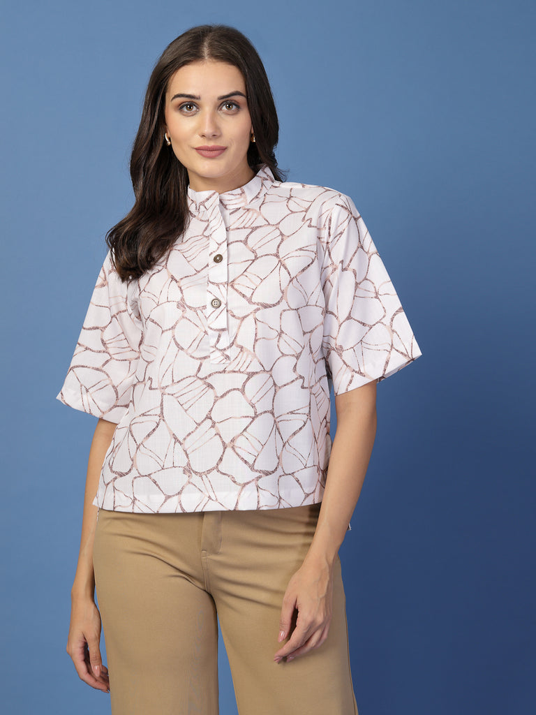 Style Quotient Women Printed Cotton Top-Tops-StyleQuotient