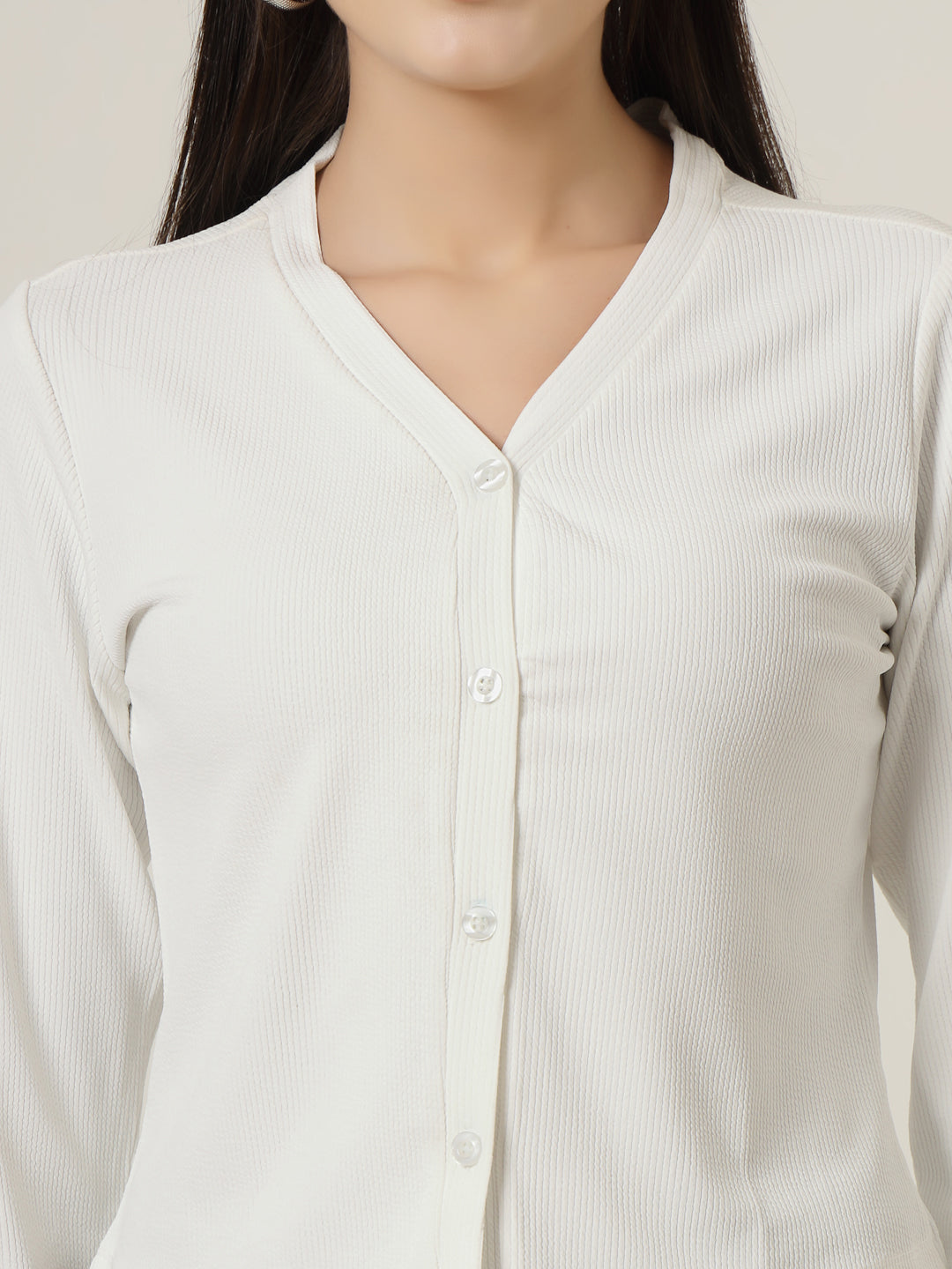 Style Quotient Women White Knit Button down Shrug-Shrug-StyleQuotient