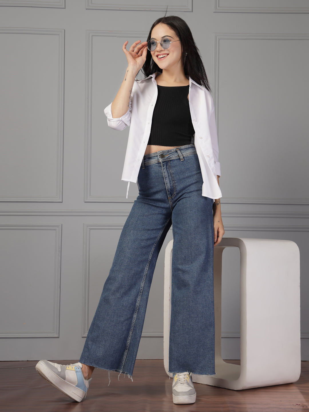 Style Quotient Women Solid White Polycotton Formal Relaxed Fit Shirt-Shirts-StyleQuotient