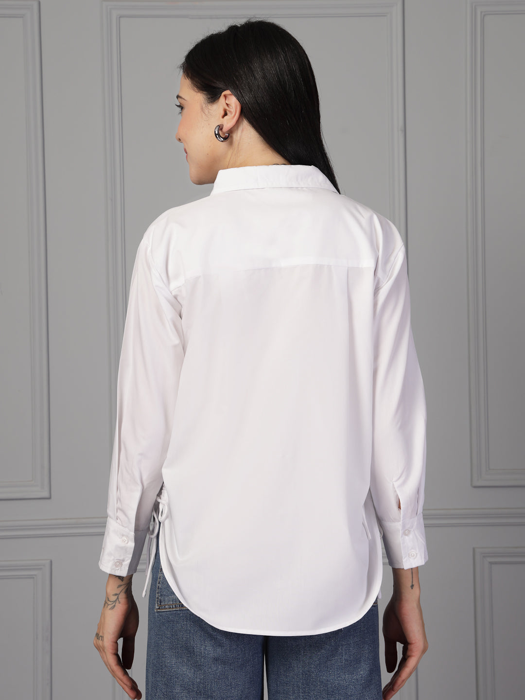 Style Quotient Women Solid White Polycotton Formal Relaxed Fit Shirt-Shirts-StyleQuotient