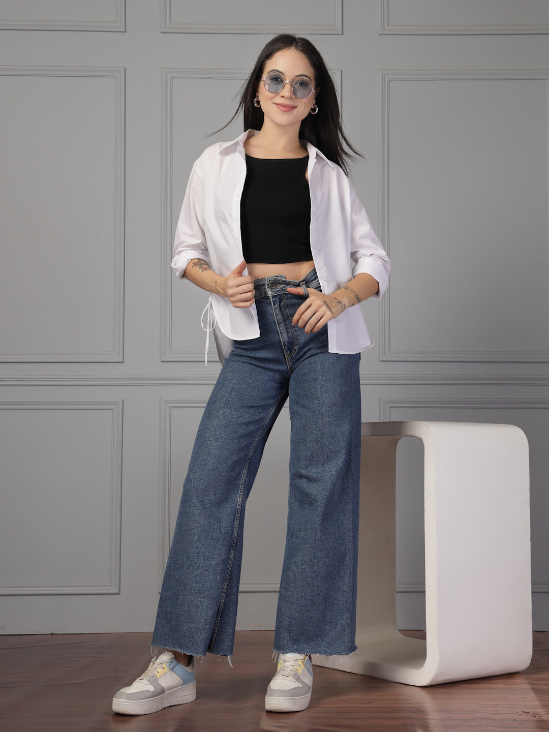 Style Quotient Women Solid White Polycotton Formal Relaxed Fit Shirt-Shirts-StyleQuotient