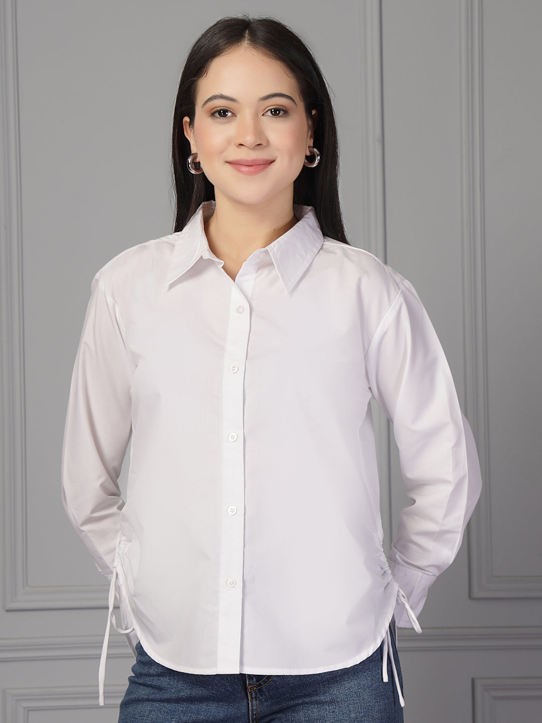 Style Quotient Women Solid White Polycotton Formal Relaxed Fit Shirt-Shirts-StyleQuotient