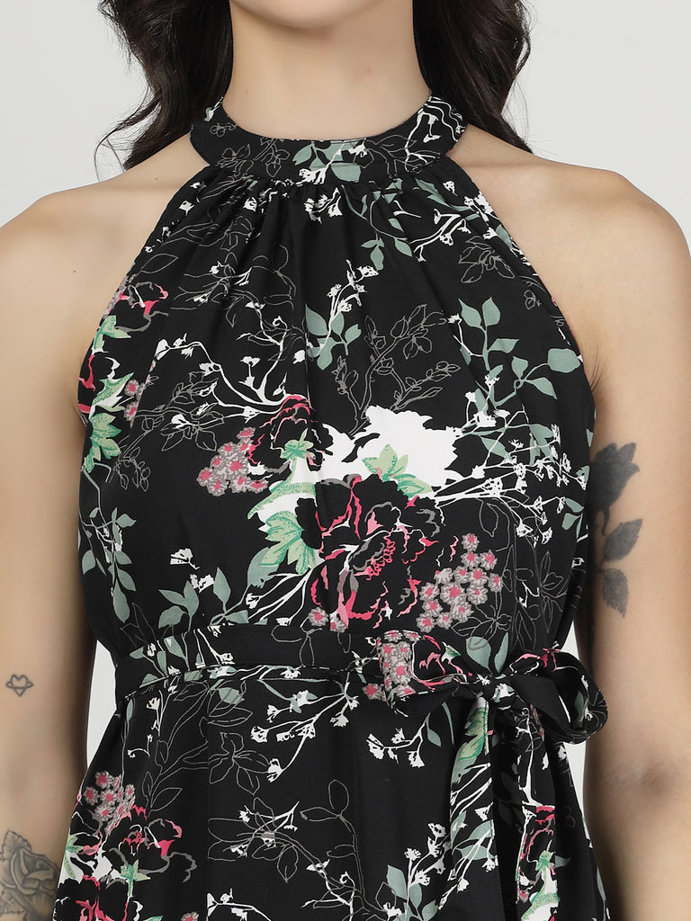 Style Quotient Women Printed Smart Casual Polyester Maxi Dress-Dresses-StyleQuotient
