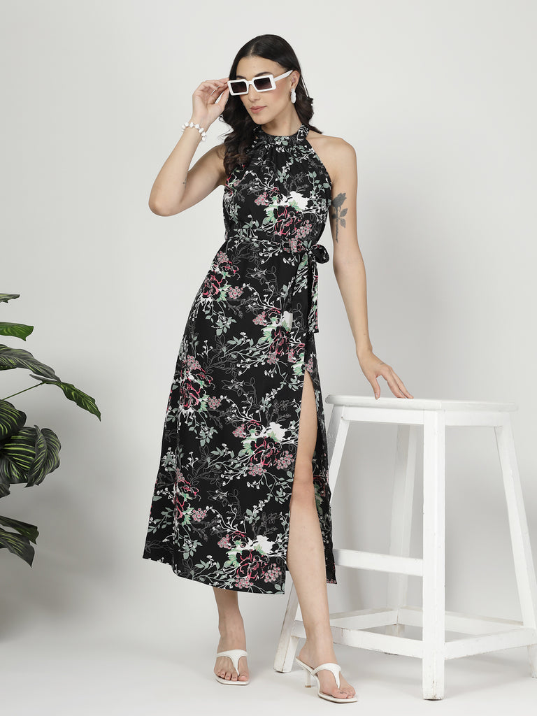 Style Quotient Women Printed Smart Casual Polyester Maxi Dress-Dresses-StyleQuotient
