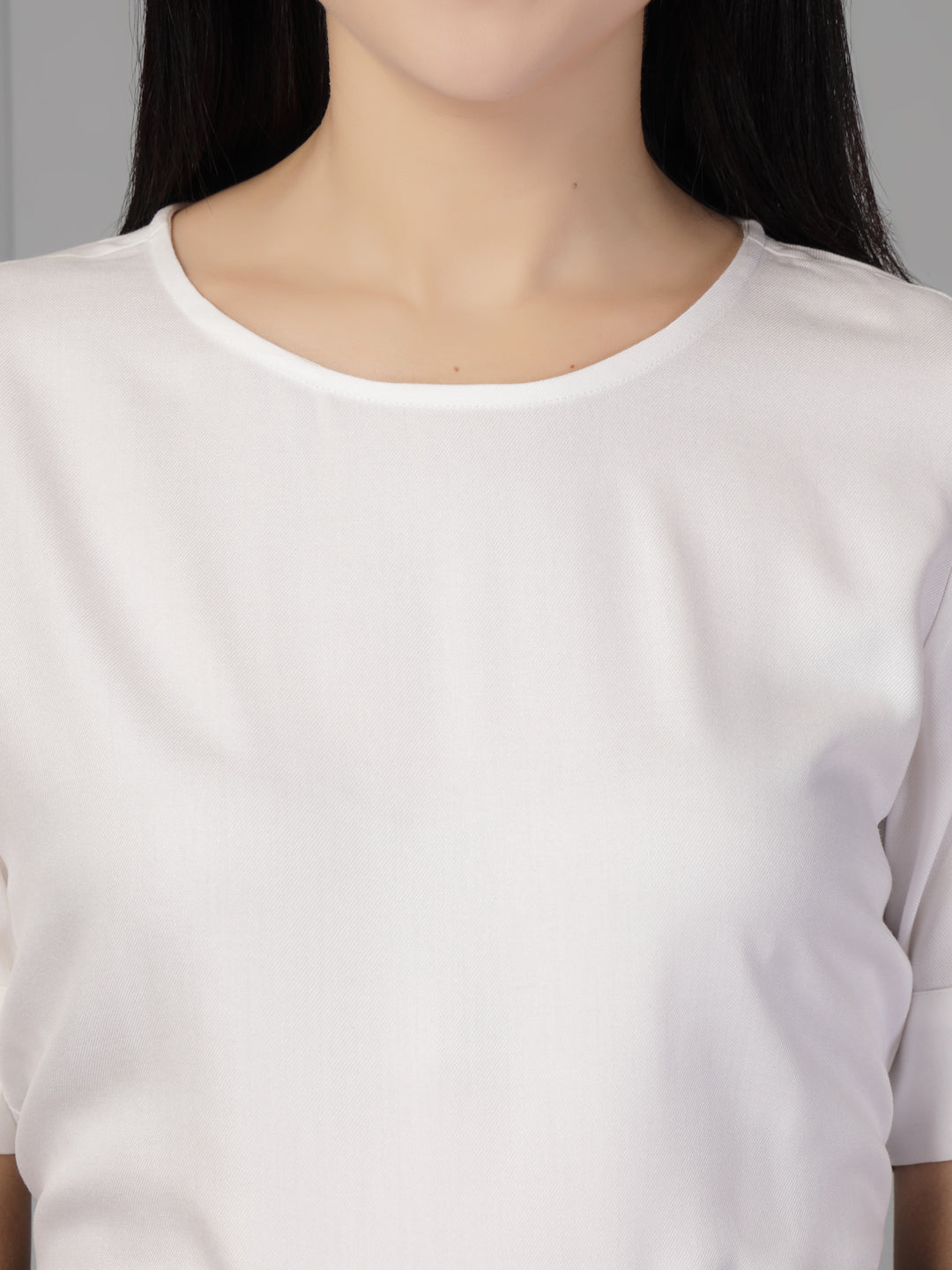 Style Quotient Women White Regular Fit Formal Rayon Top-Tops-StyleQuotient