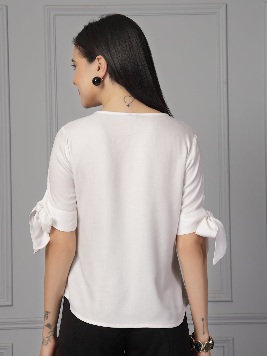 Style Quotient Women White Regular Fit Formal Rayon Top-Tops-StyleQuotient