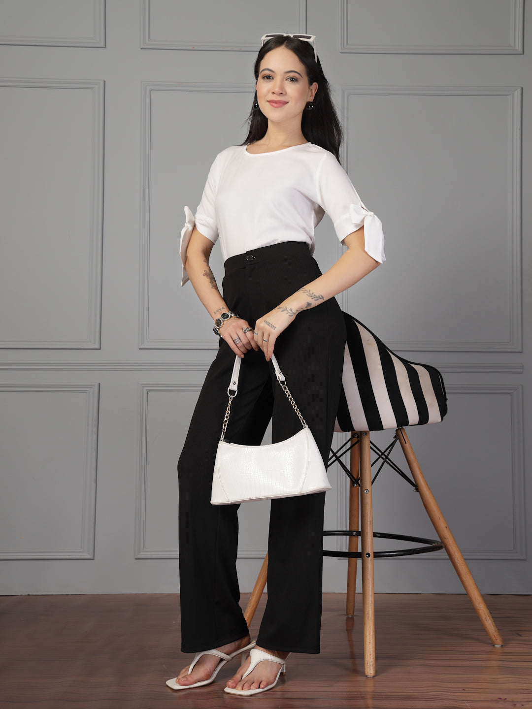 Style Quotient Women White Regular Fit Formal Rayon Top-Tops-StyleQuotient