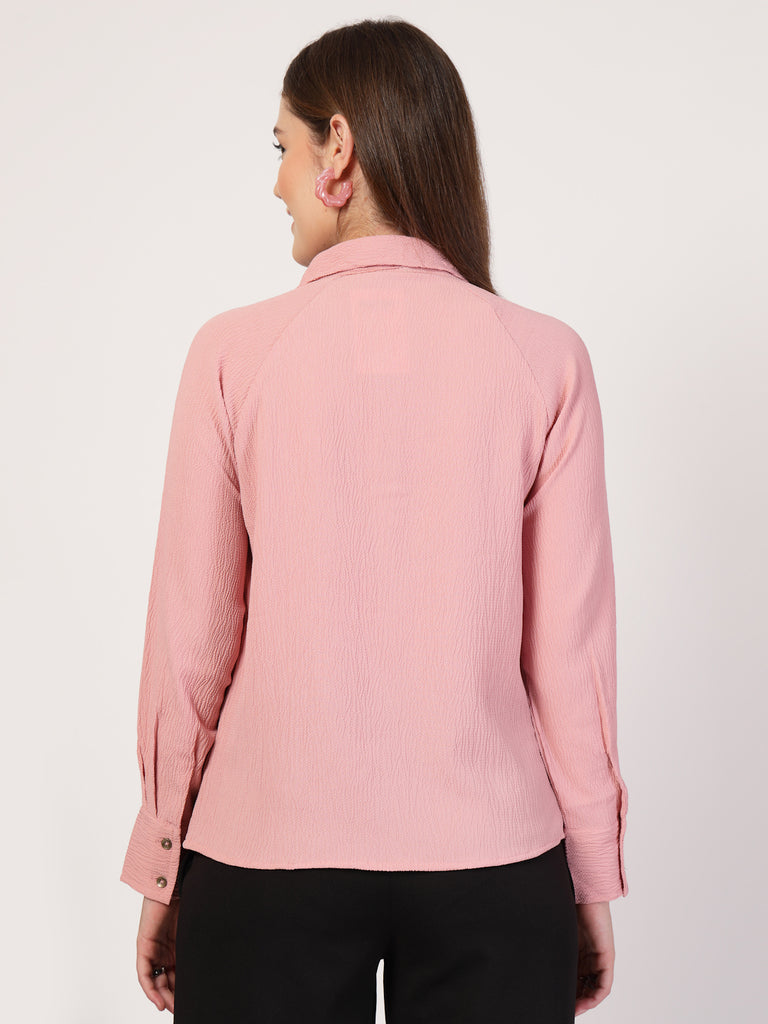 Style Quotient Women Pink Smart Casual shirt-Shirts-StyleQuotient